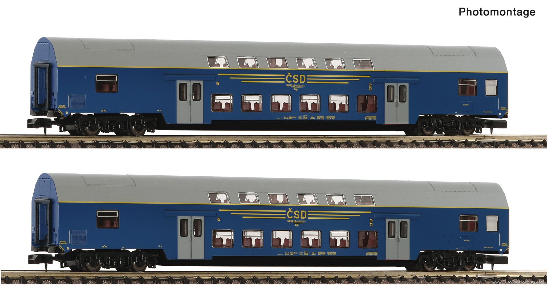 Fleischmann 6260092 CSD 2 Piece Bi-Level Coach Set