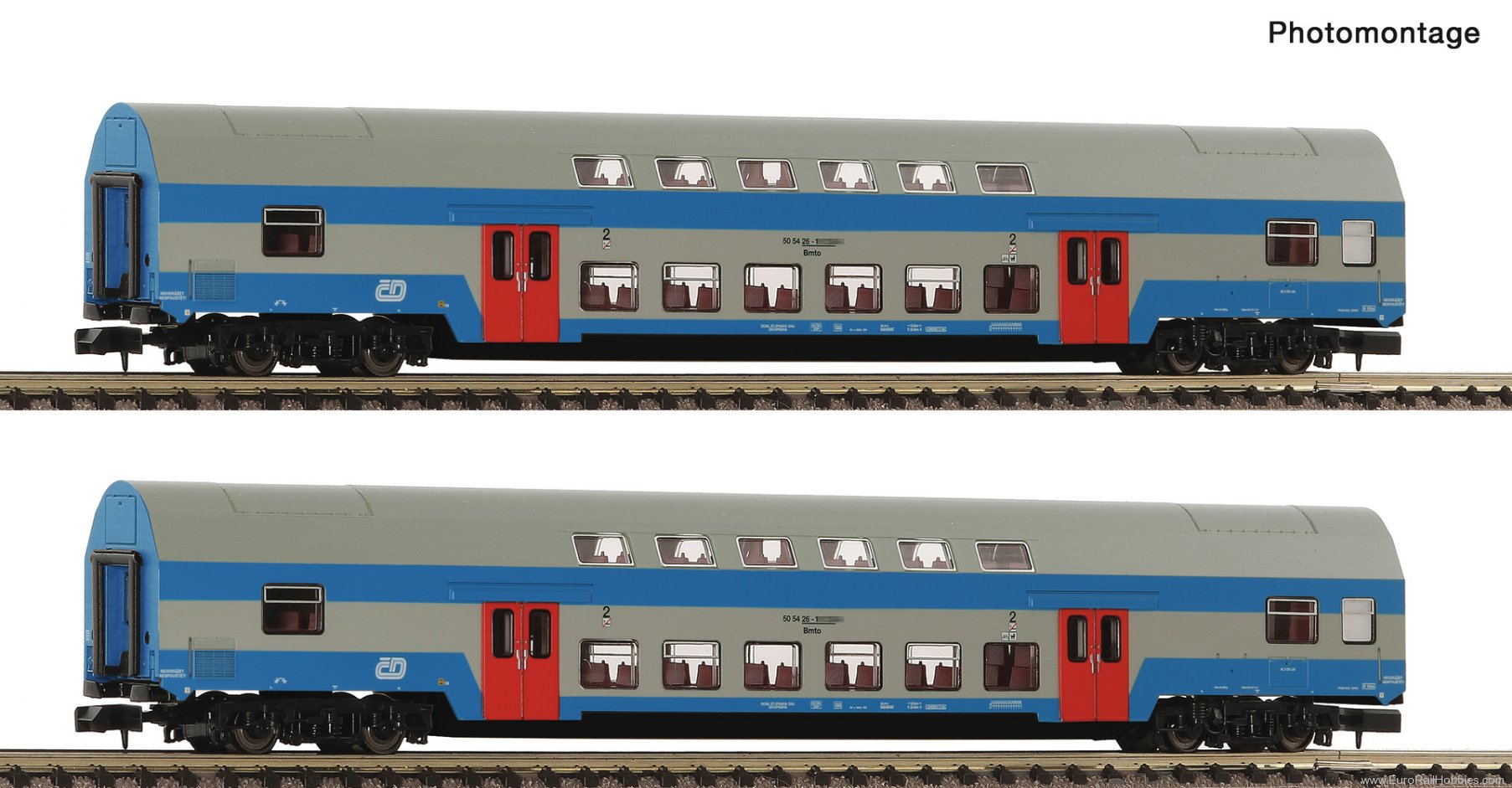 Fleischmann 6260093 CD 2 Piece Bi-Level Coach Set