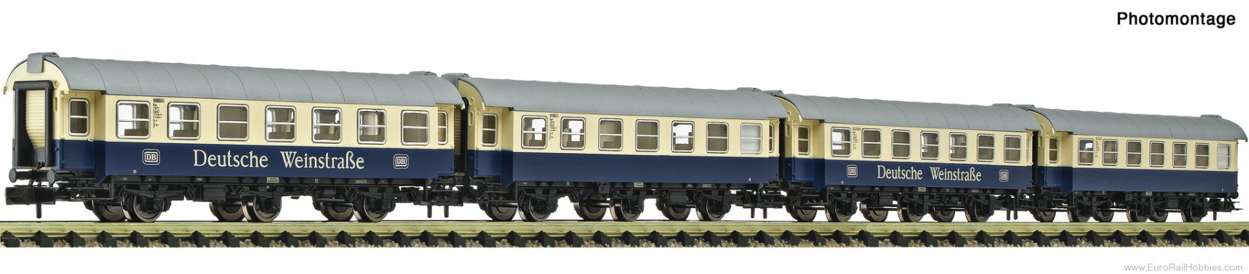 Fleischmann 6260098 DB 4 Piece  'Deutsche WeinstraBe' Coach Set