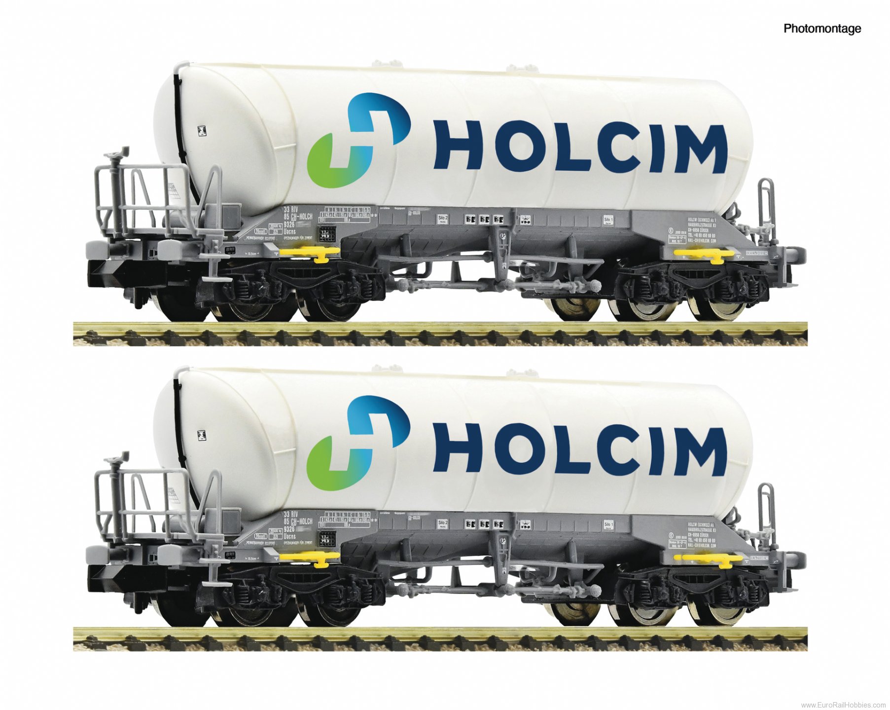 Fleischmann 6660047 2-piece set: Silo wagons, Holcim (Factory Sol