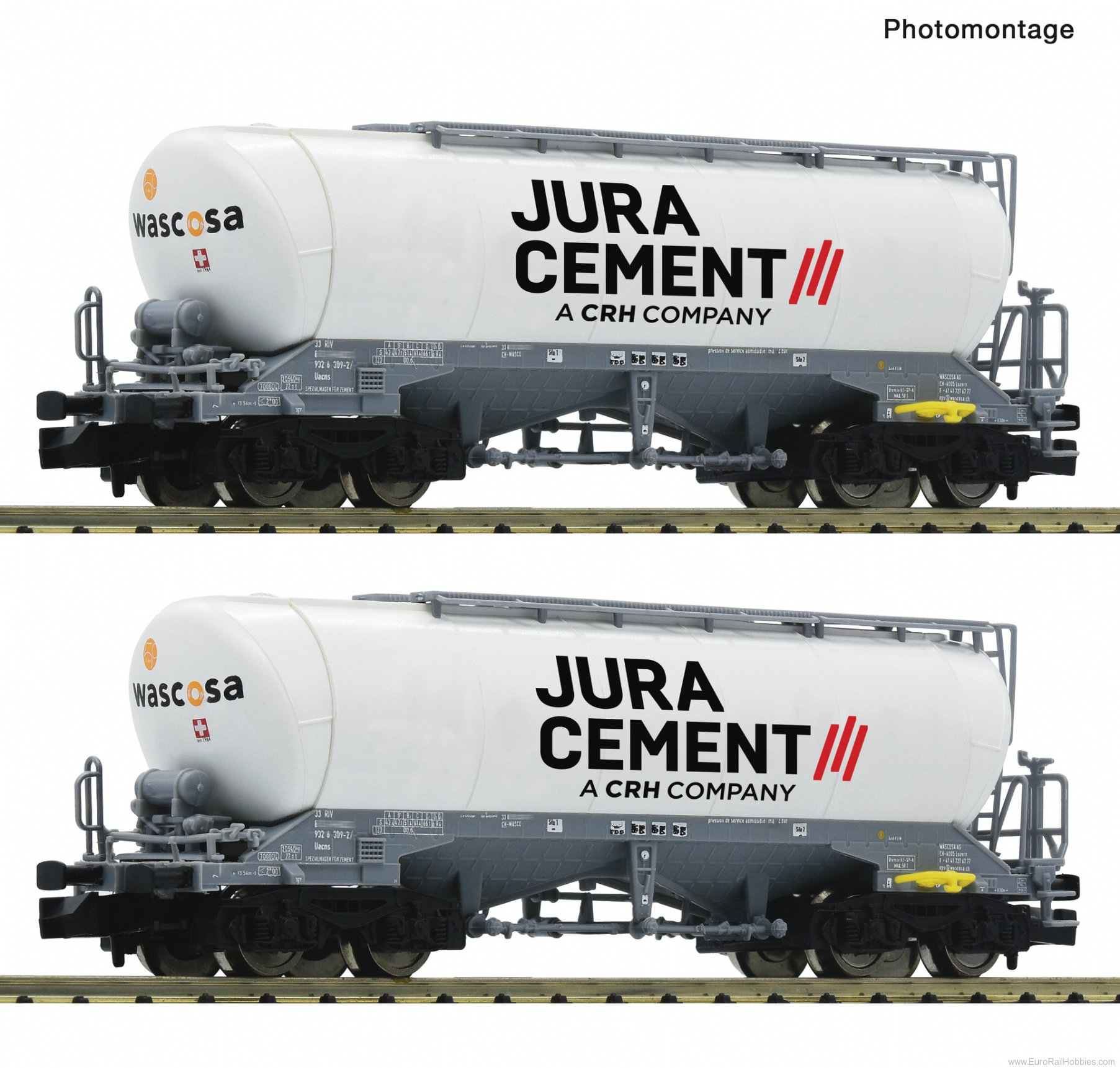 Fleischmann 6660090 2-Piece Set: Silo Wagons, Wascosa/Jura Cement