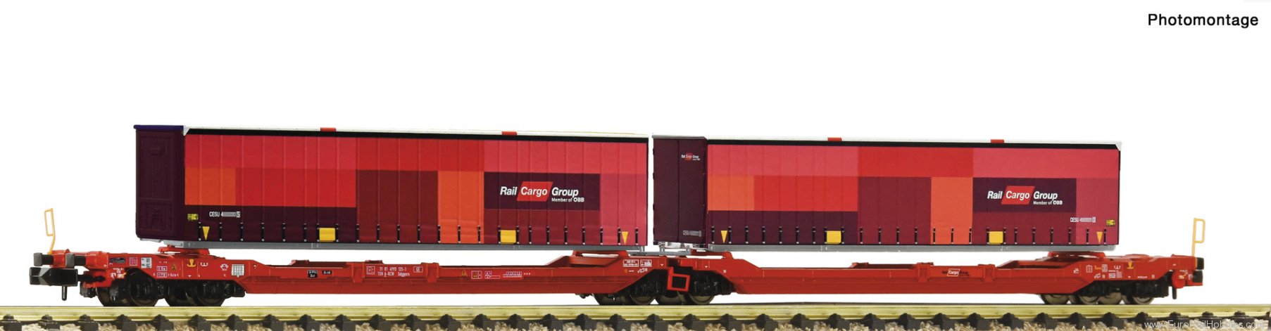 Fleischmann 6660133 OBB Articulated Double-Pocket T3000e Wagons, 