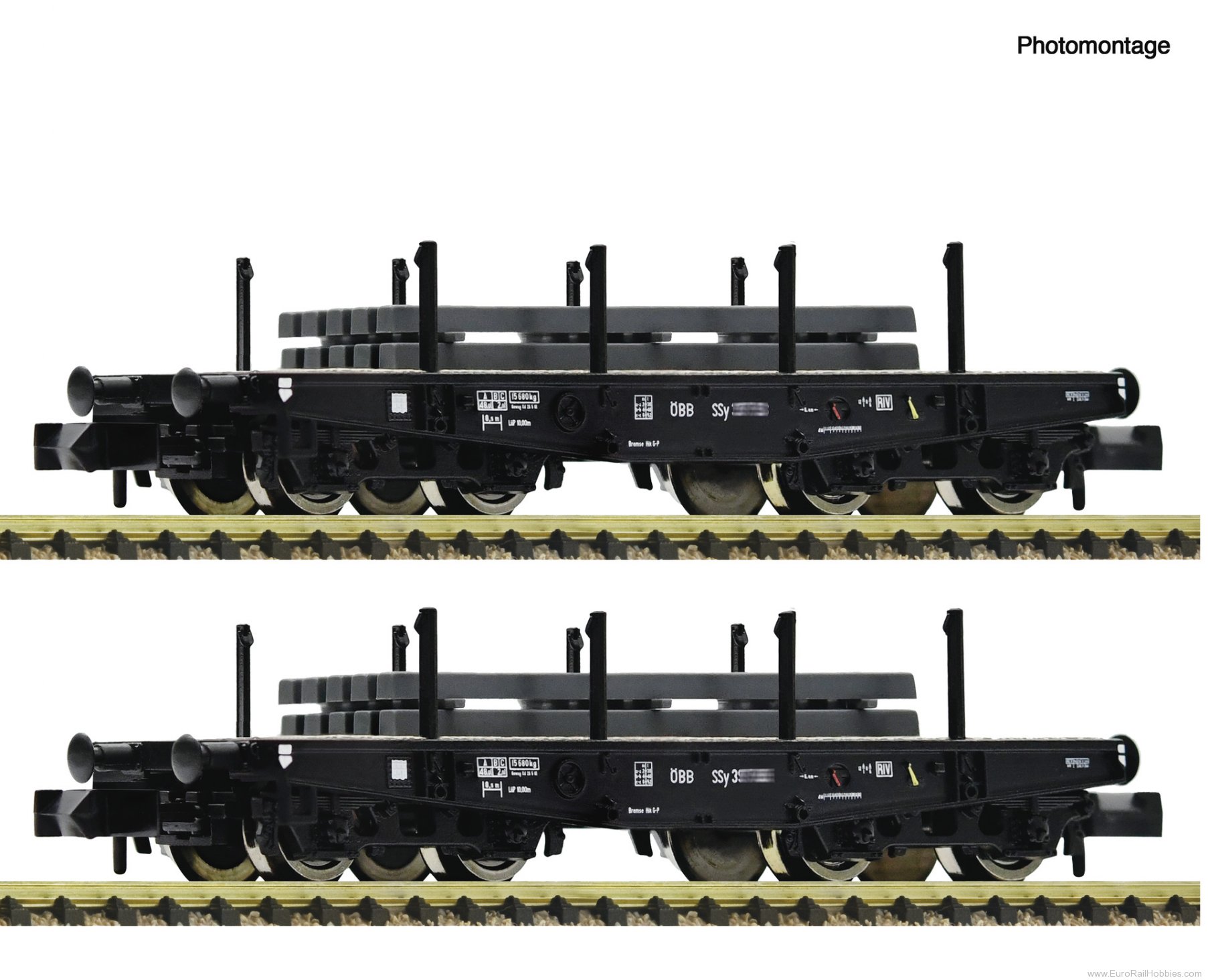Fleischmann 6660134 Fleischmann OBB 2 Piece Set: Heavy-duty flat 