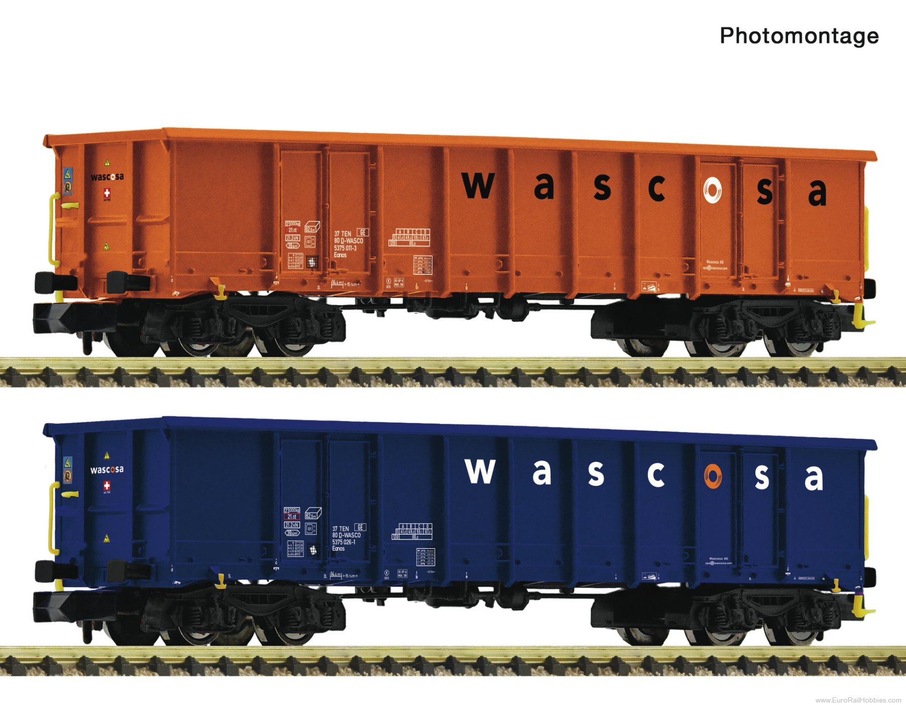 Fleischmann 6660140 Wascosa 2 Piece Set: Open Goods Wagons