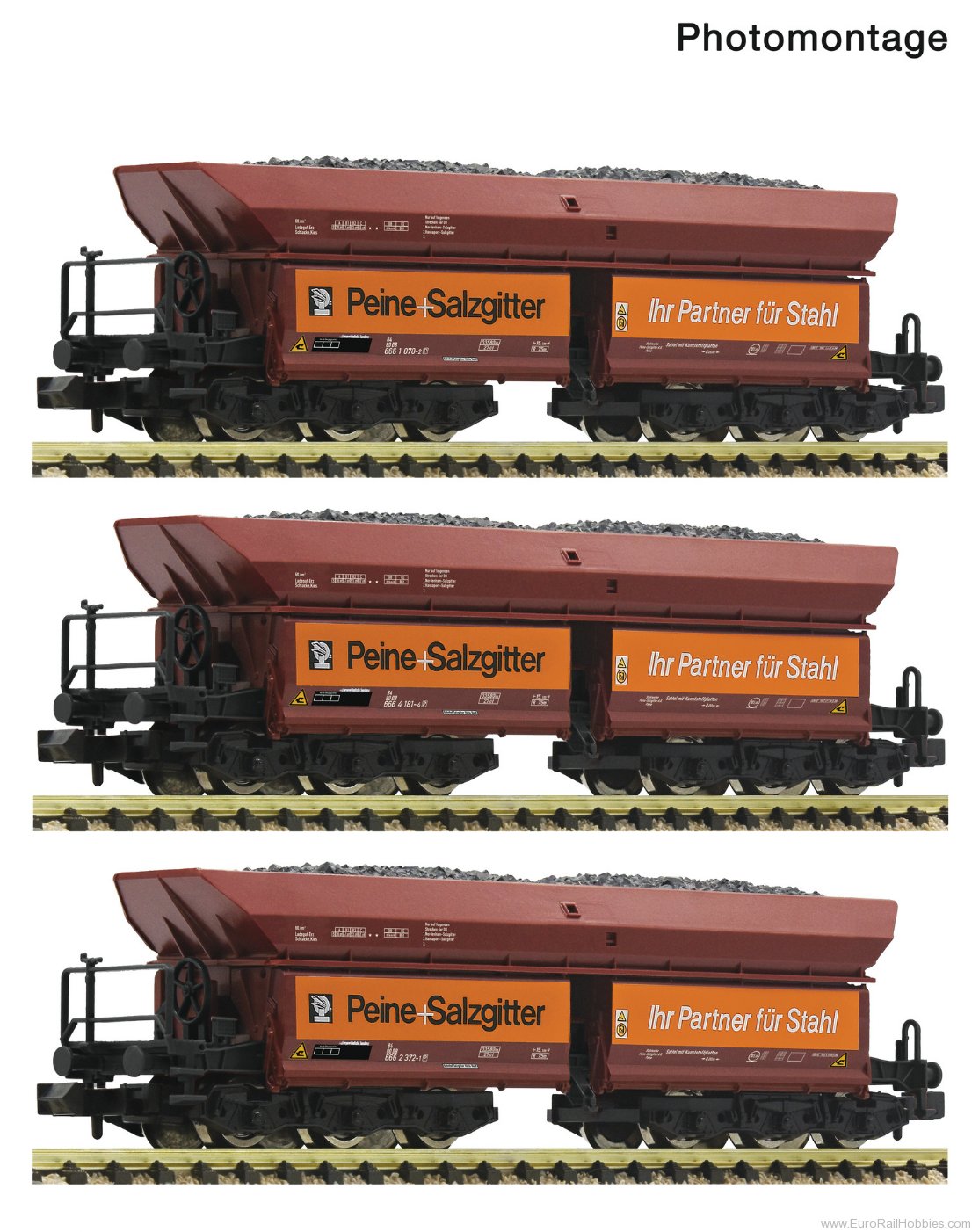Fleischmann 6660150 DB 'Peine+Salzgitter' Ore Train 3 Piece Set #