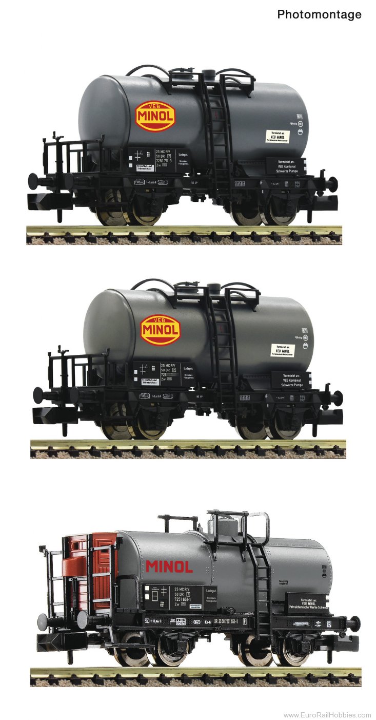 Fleischmann 6660152 DR 3 Piece Set: Tank Cars