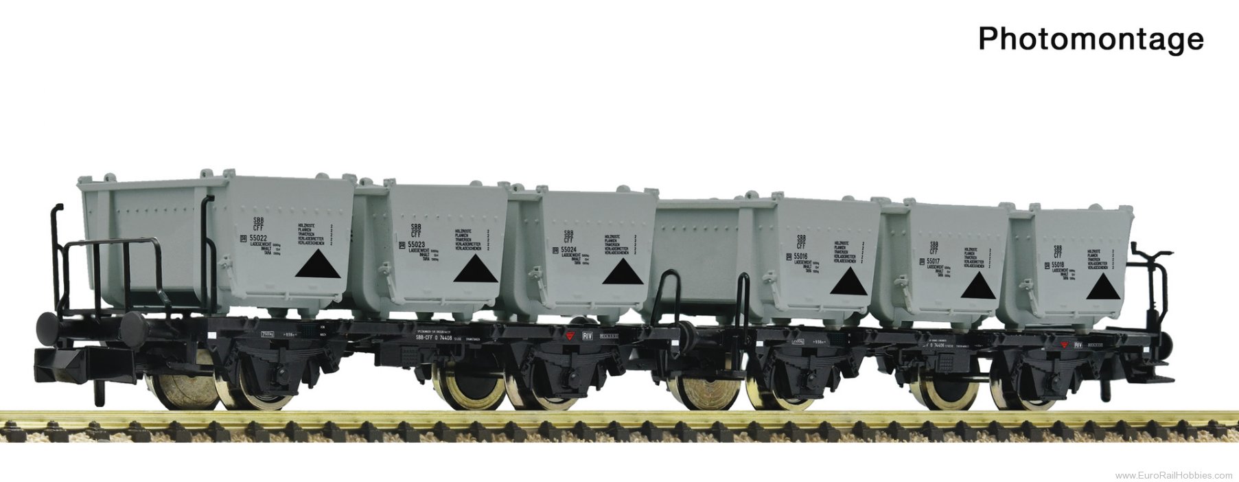 Fleischmann 6660154 SBB 2 Piece Set: Container Carrier Wagons