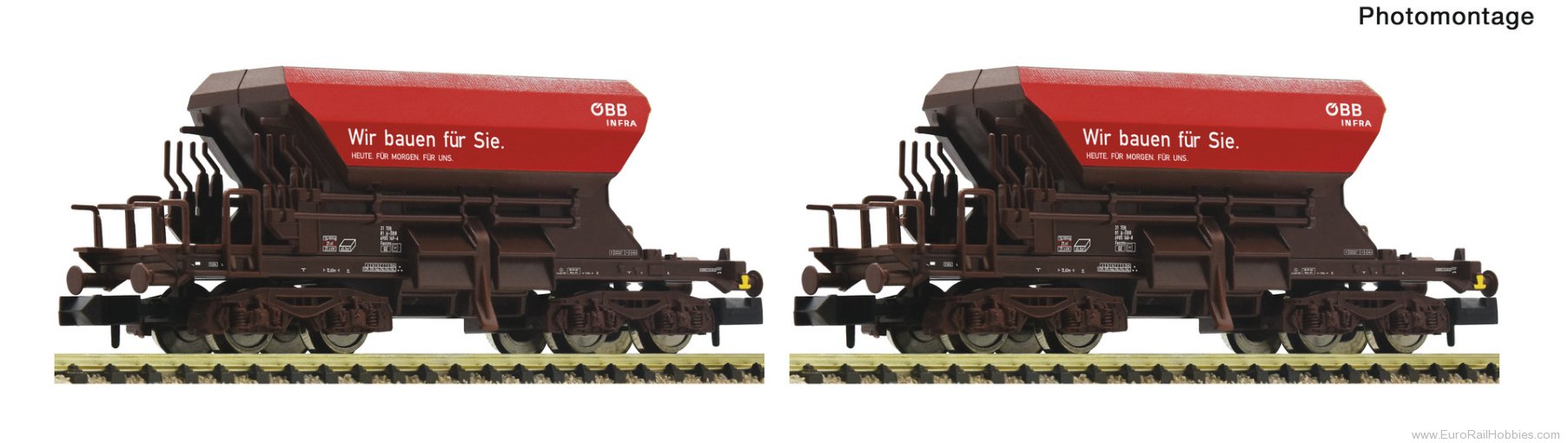Fleischmann 6660157 OBB Infra 2 Piece Set Talbot Ballast Wagons