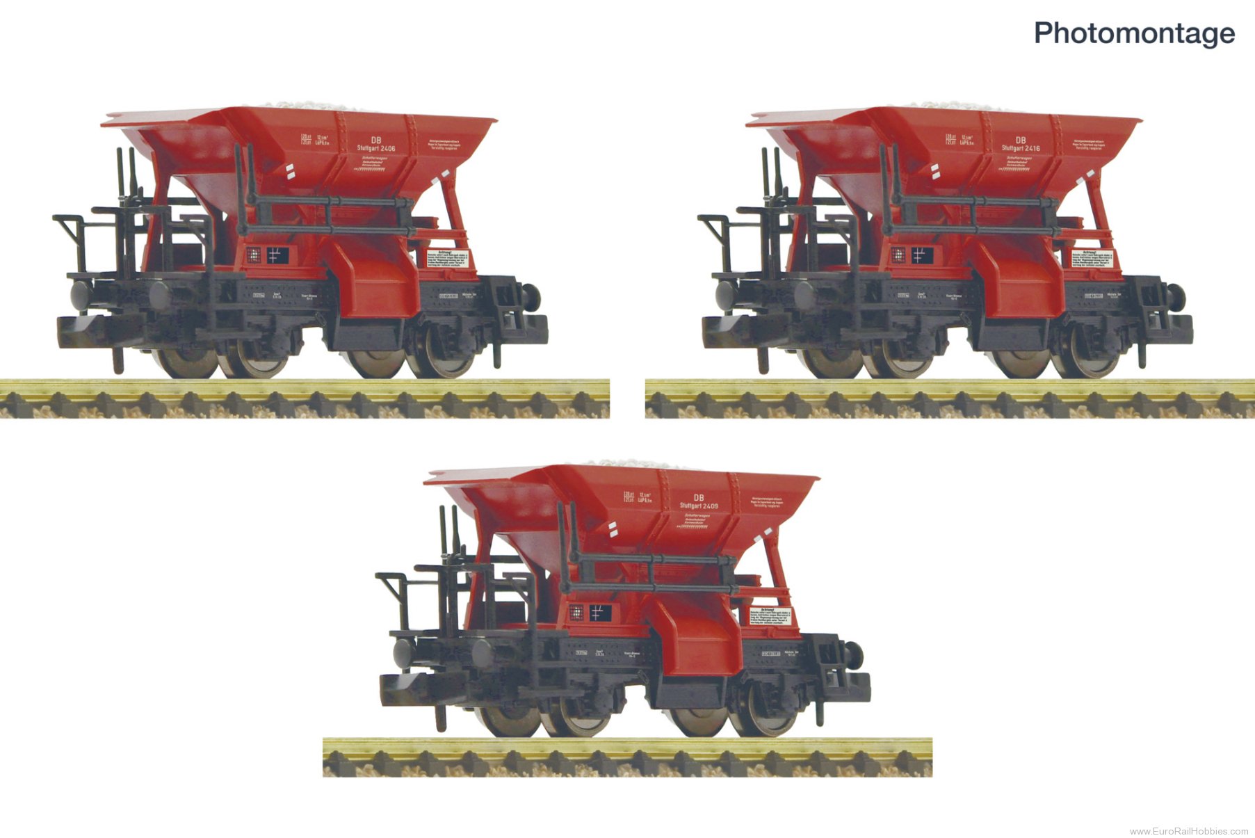 Fleischmann 6660159 DB 3 Piece Set: Talbot Ballast Wagons