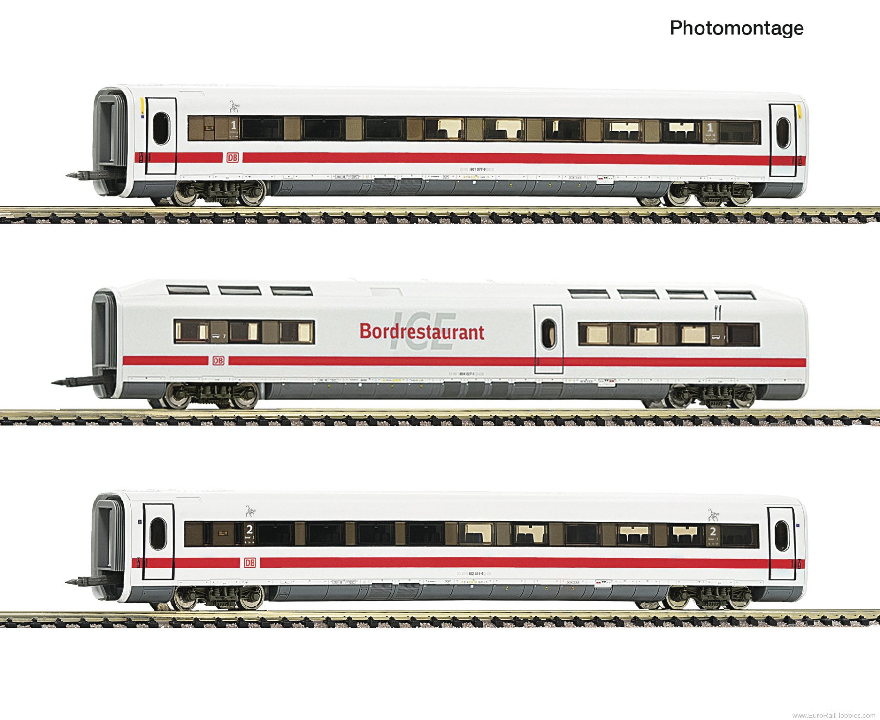 Fleischmann 7760014 DB AG ICE 3 Piece Supplementary Coach Set