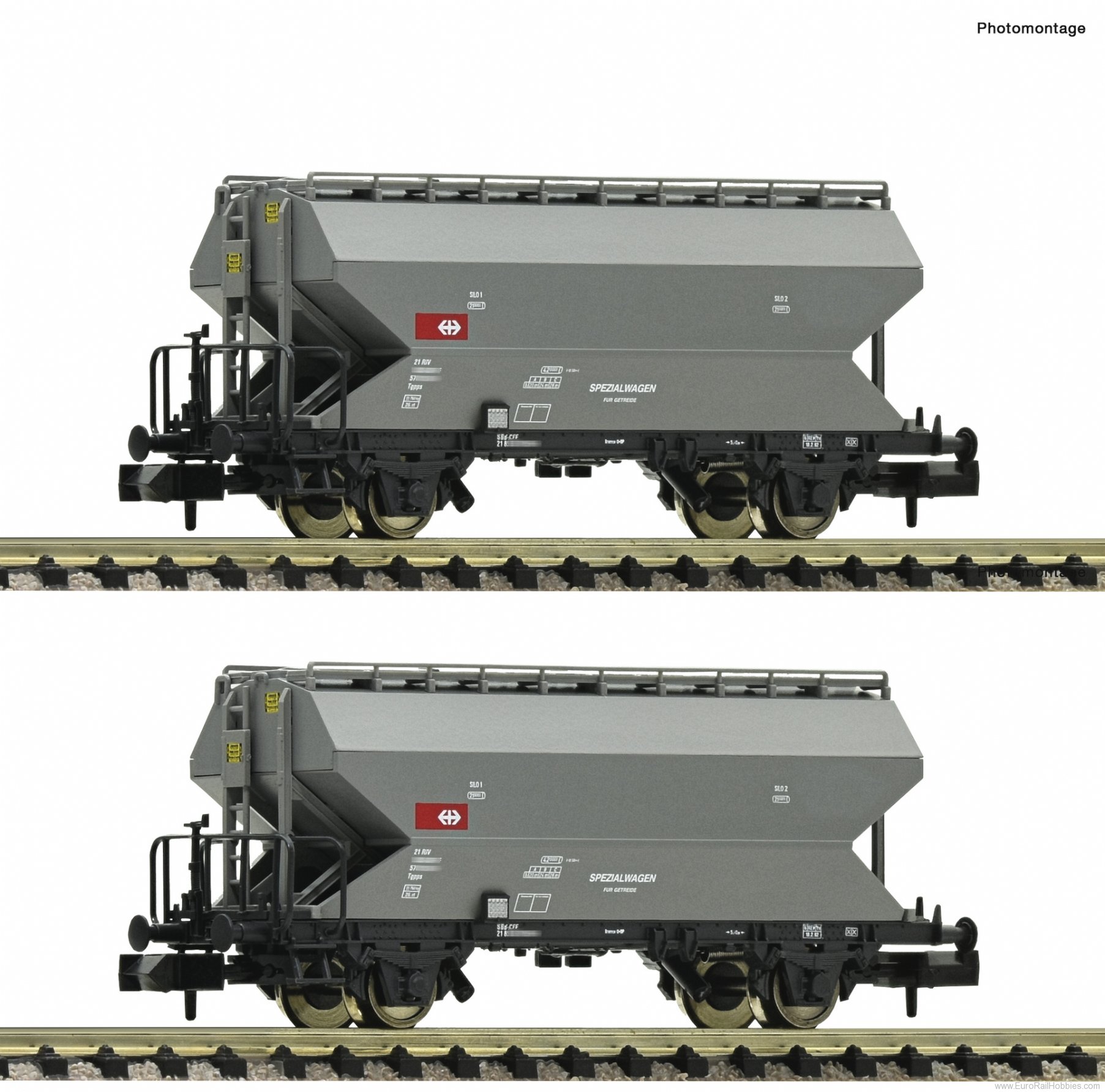 Fleischmann 831313 Fleischmann SBB 2-piece set: Grain Silo Wagon