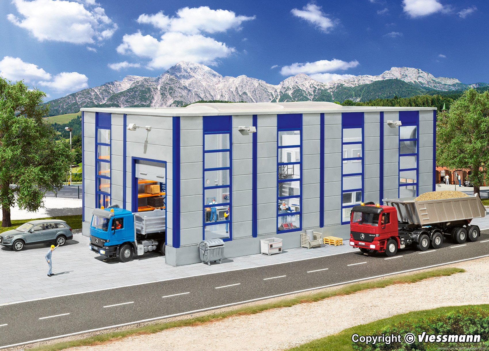 Kibri 39254 H0 Truck repair hall, modern