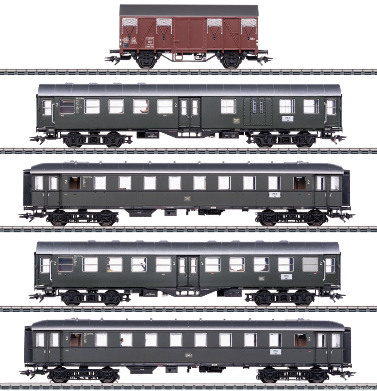Marklin 41329 Marklin DB Passenger Set w/Freight Car (Insid