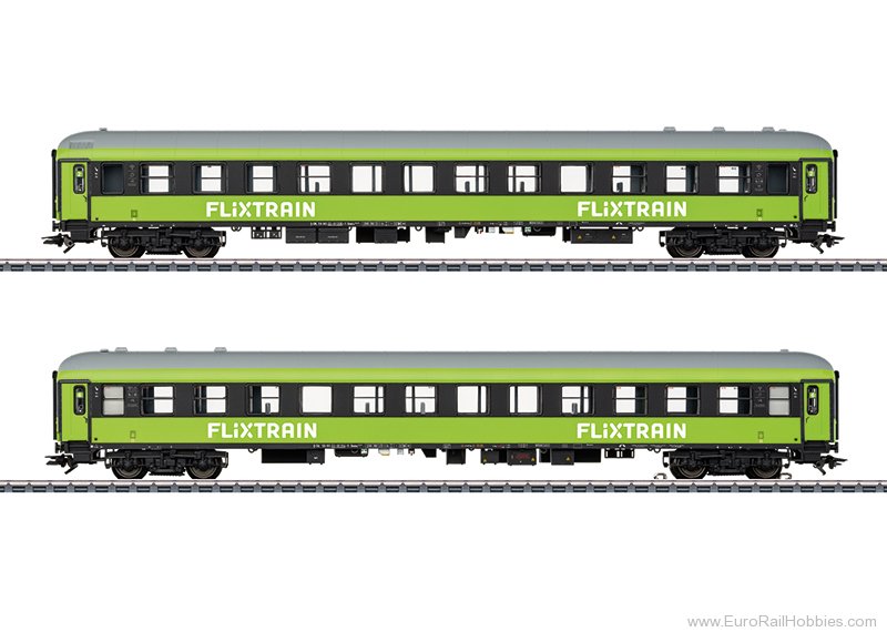 Marklin 42958 Marklin Flixtrain 2 Piece Coach Set w/LED Lig