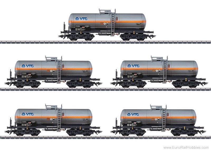 Marklin 46465 Marklin 5 Piece VTG Chlorine Gas Tank Car Set