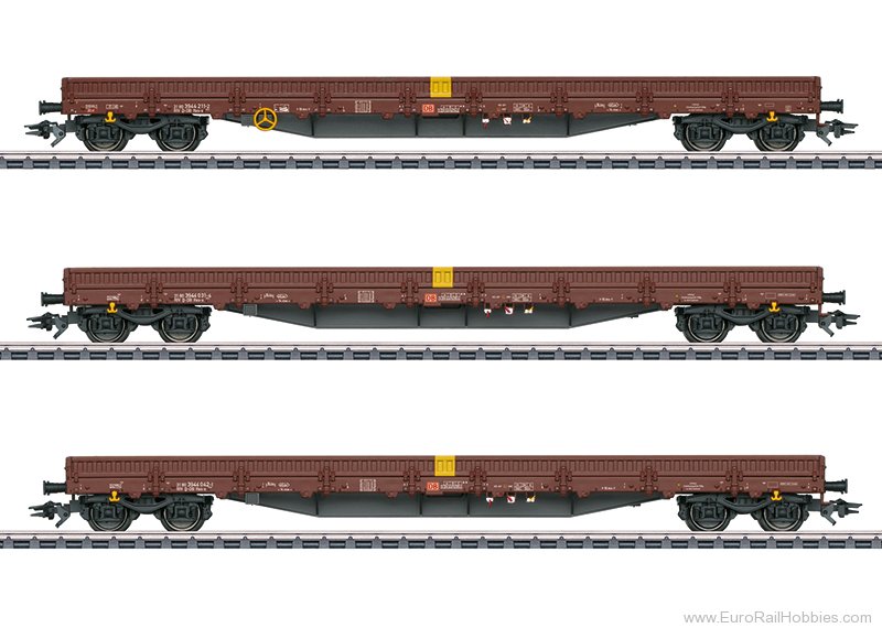 Marklin 47162 Marklin DB AG 3 Piece Low-Sided Car Set, w/Ra