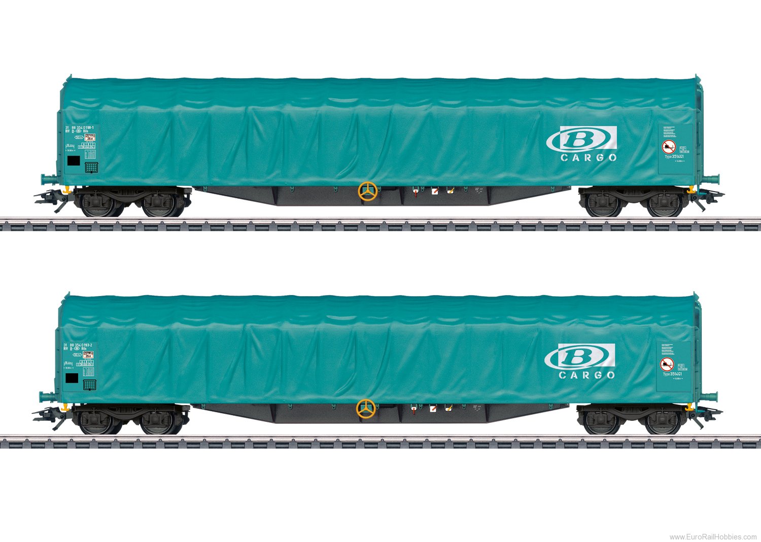 Marklin 47164 SNCB Sliding Tarp 2 Piece Car Set