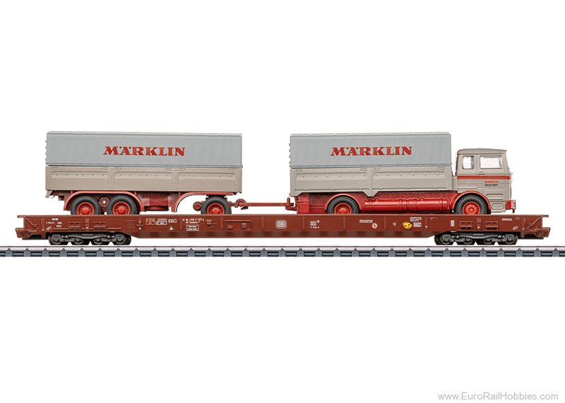 Marklin 47412 Marklin DB Depressed-Floor Flat Car w/Marklin