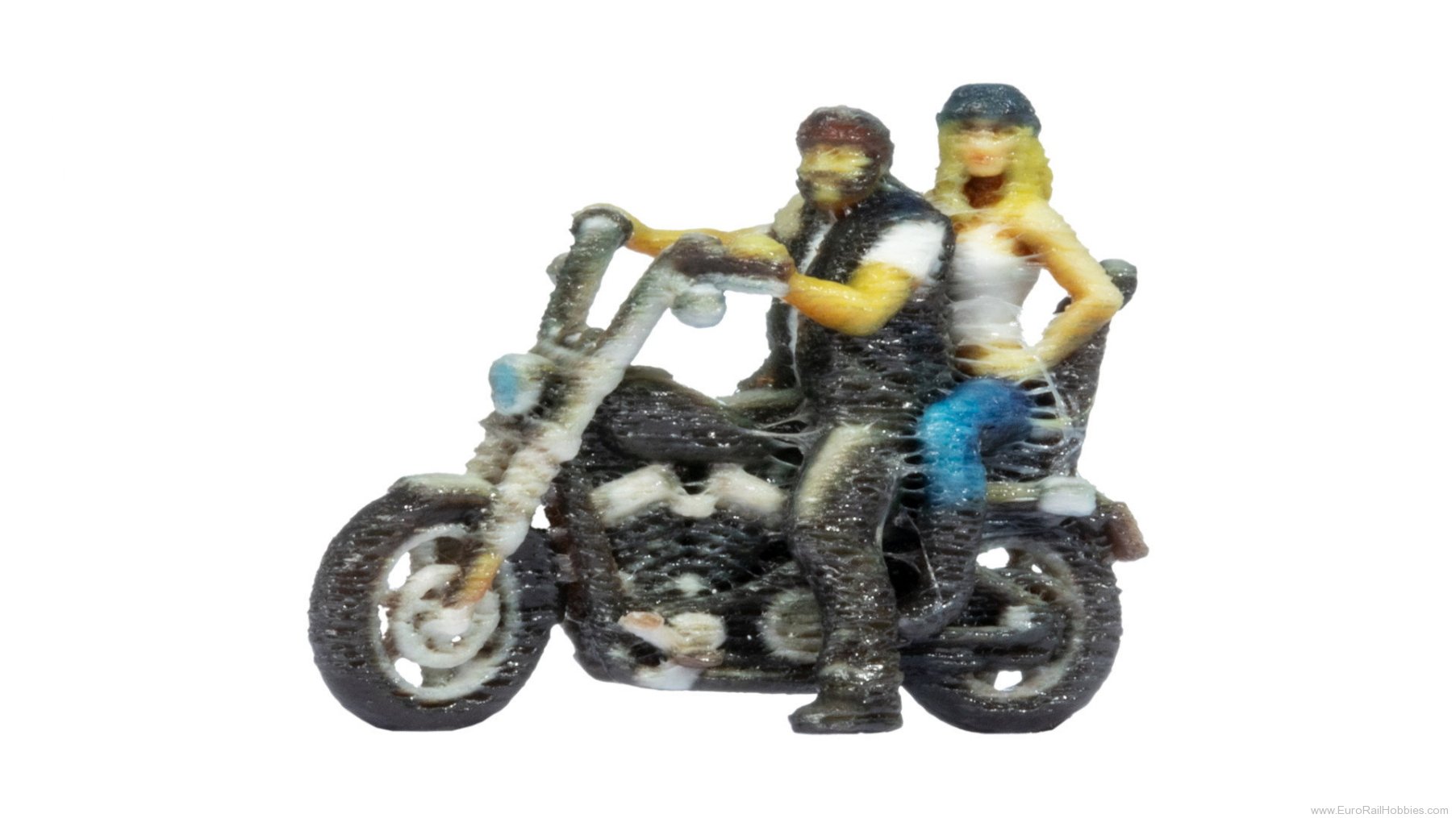 Noch 10904 Chopper with Biker and standing Pillion