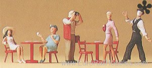Preiser 10348 Mime Entertaining Cafe Guests 