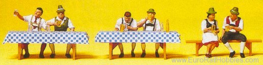 Preiser 10447 Pedestrians -- Oktoberfest Goers #1 Seated At