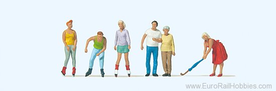 Preiser 10740 Skaters, passers-by