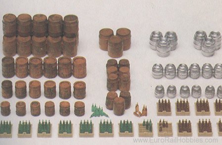 Preiser 17105 Beer barrels & crates 