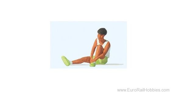 Preiser 28233 Female Athlete tying her shoes