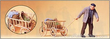 Preiser 45109 Farmer, pulling a hand-cart