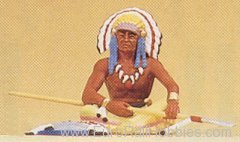 Preiser 54621 Ind chief sitting w/spear 
