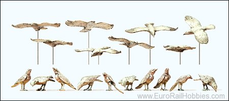 Preiser 63335 2   Raben, Elstern. Bausatz
