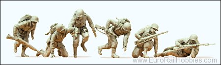 Preiser 64017 US-Infantry. D-Day 1944. 6 Unpainted Figures.