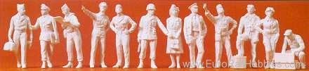 Preiser 67003 Military Figures WWII USA Unpainted -- US Air