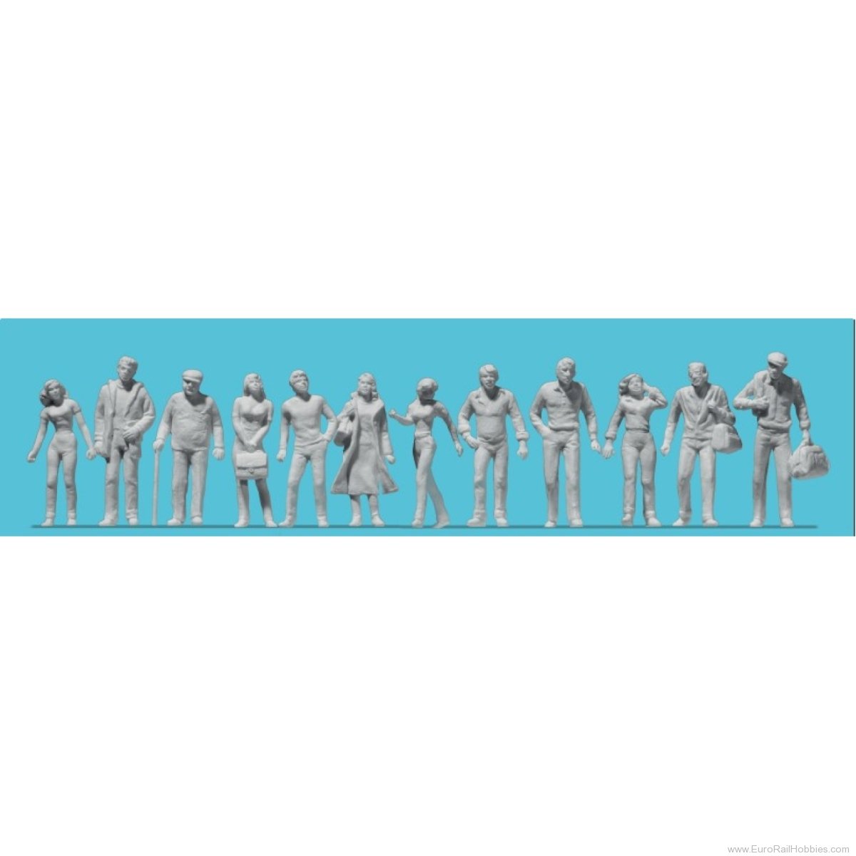 Preiser 68292 Preiser Passersby (12) unpainted miniature fi
