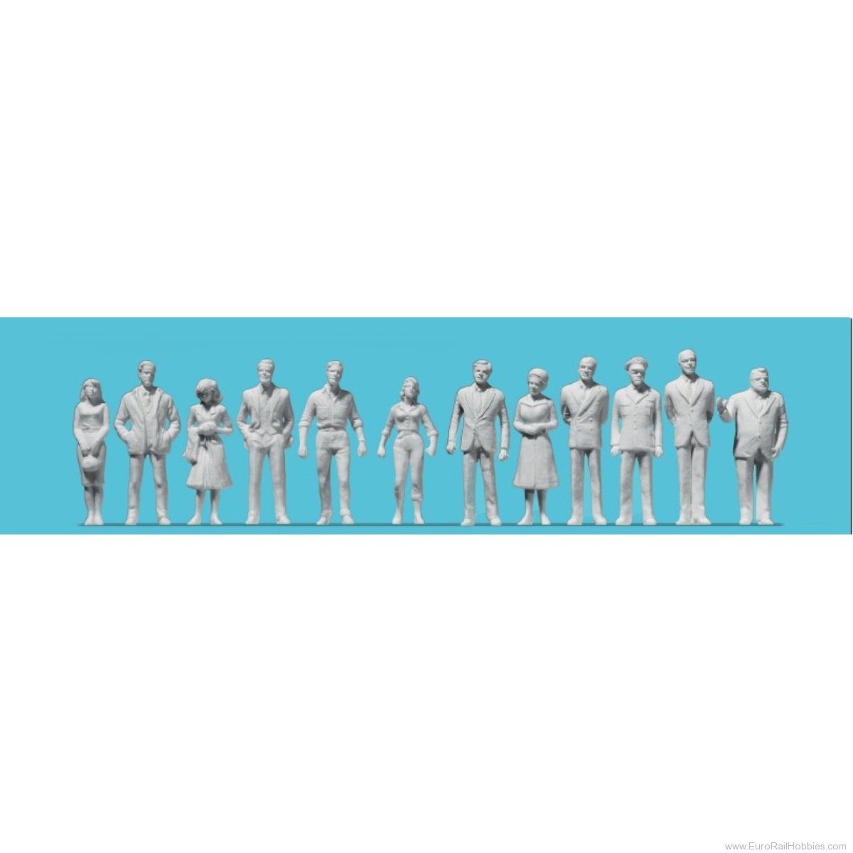 Preiser 68293 Preiser Passersby (12) unpainted miniature fi