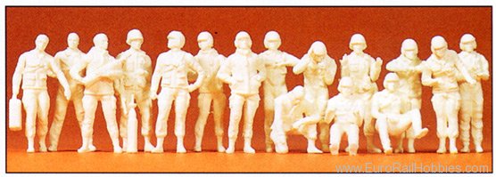 Preiser 72524 Tank Crew US Army 2000, 16 Unpainted Figures 