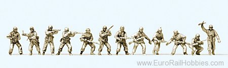 Preiser 72551 Infantry rifle men in the battle, Winter unif