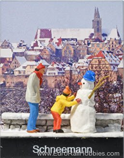 Preiser 99603 Man & Child building a Snowman