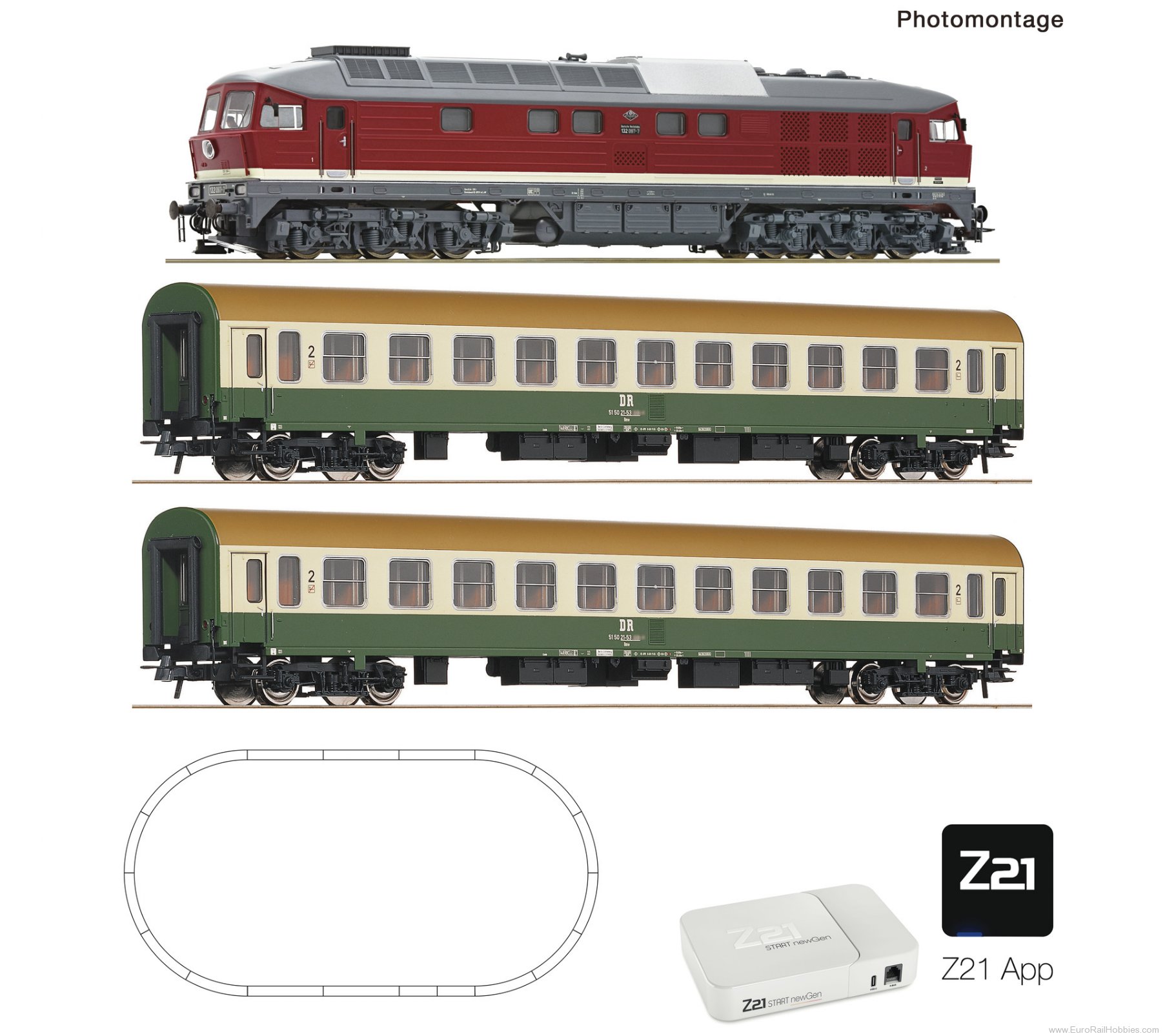 Roco 5110014 Roco Z21 newGen Start DR BR 132 Diesel Passen