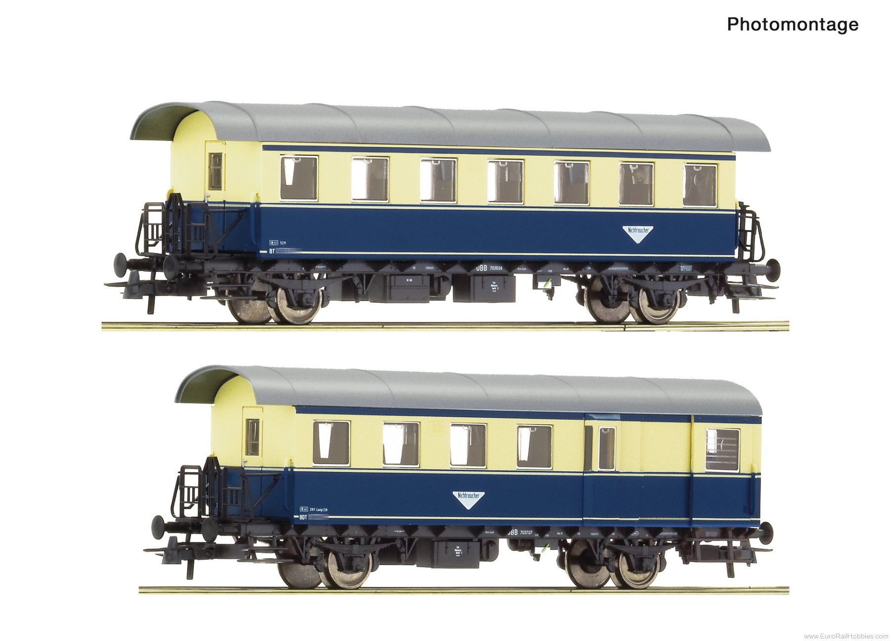 Roco 6200081 Roco OBB 2 Piece Ribbed Coach Set