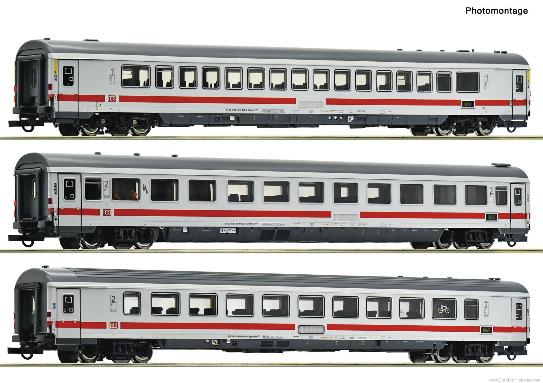 Roco 6200183 Roco DB AG 3 Piece IC Passenger Coach Set #1