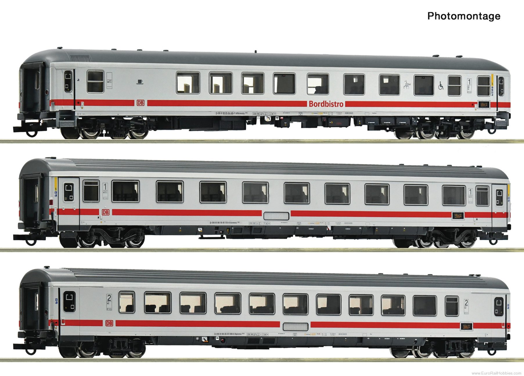 Roco 6200184 Roco DB AG 3 Piece IC Passenger Coach Set #2