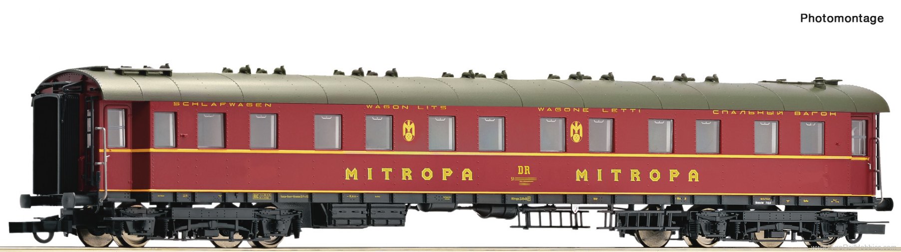 Roco 6200204 Roco DR Mitropa Sleeper Coach 28 WLAg w/Yello