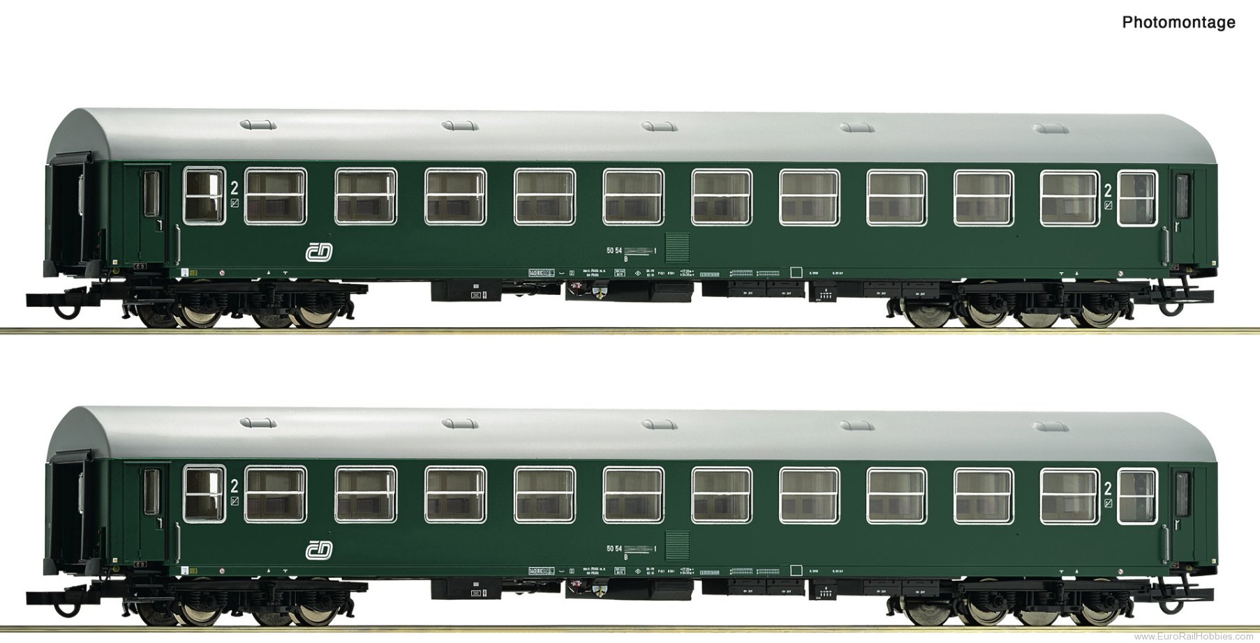 Roco 6200222 Roco CD 2 Piece 2nd Class  Y/B 70 Passenger C