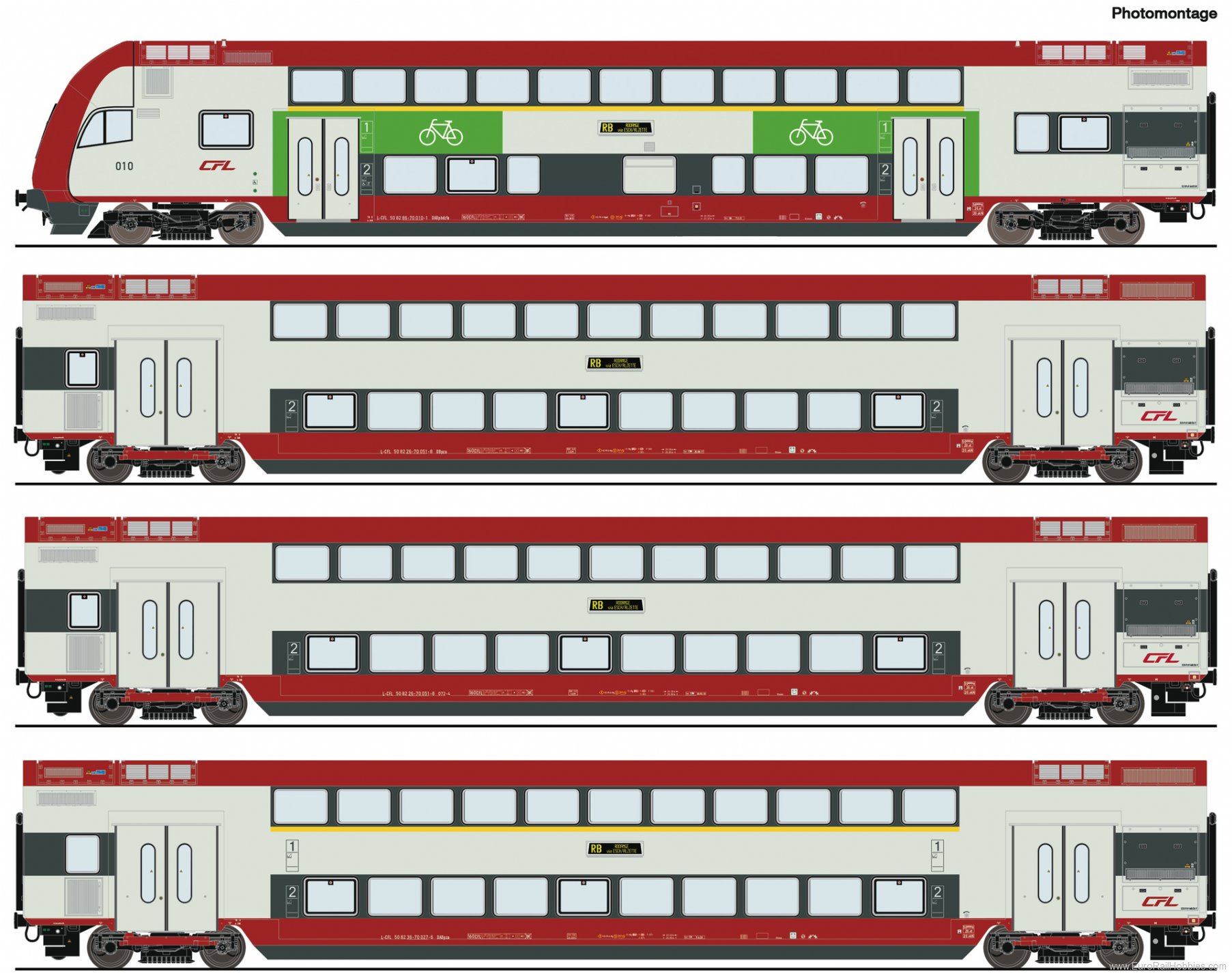 Roco 6210148 Roco CFL 4 piece set: Bi-Level Coaches (DCC w