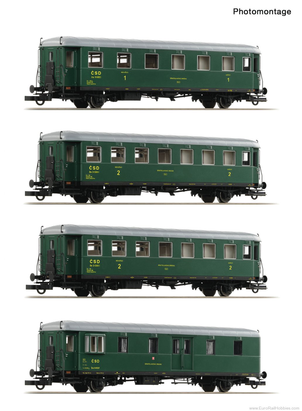 Roco 6210282 Roco CSD 4 Piece Passenger Coach 'Rybak' Set 