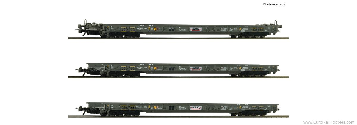 Roco 6600092 Roco 3 Piece Hupac Rolling Highway Car Set