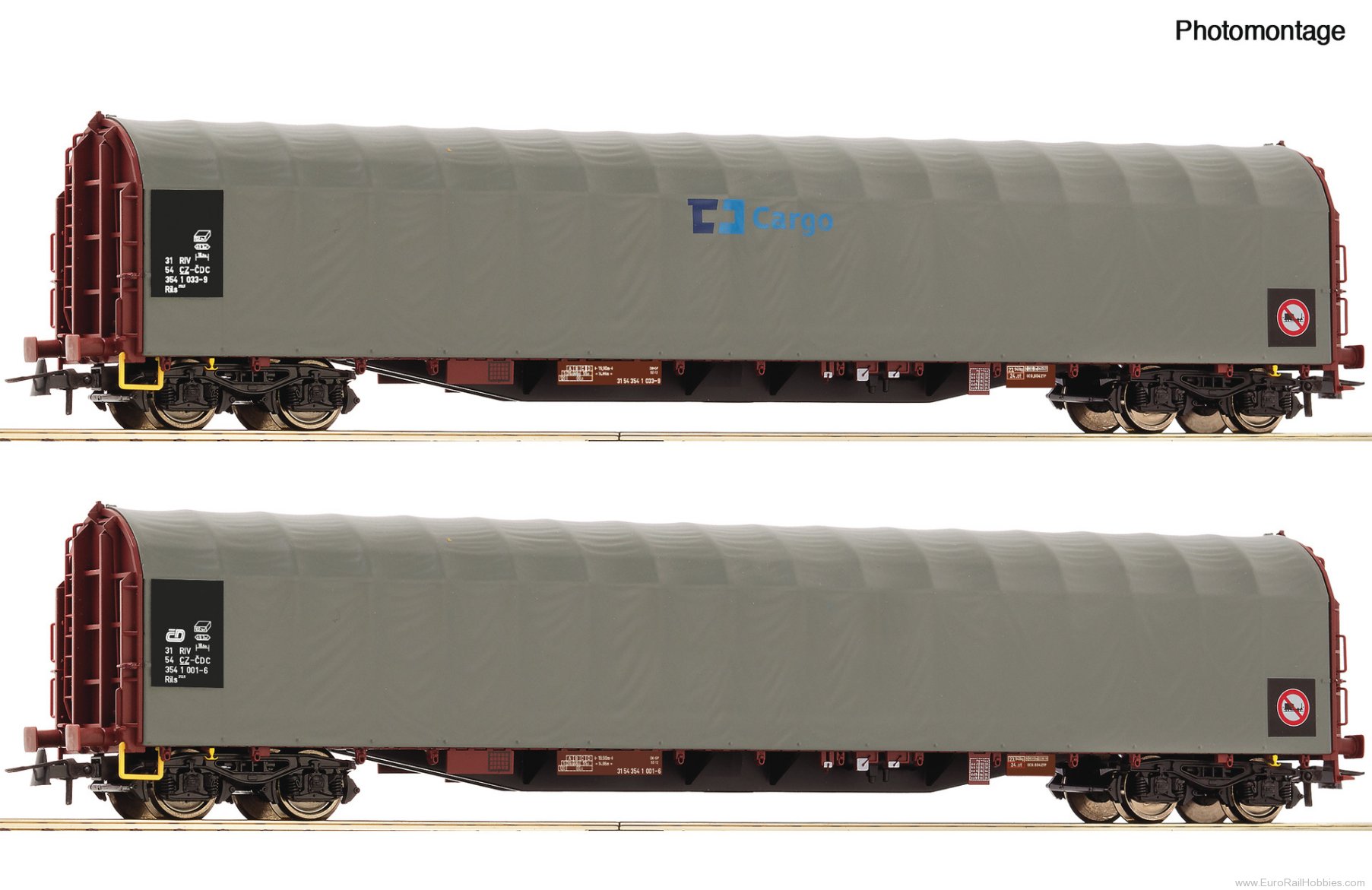 Roco 6600159 Roco CD Cargo 2 Piece Sliding Tarpaulin Wagon