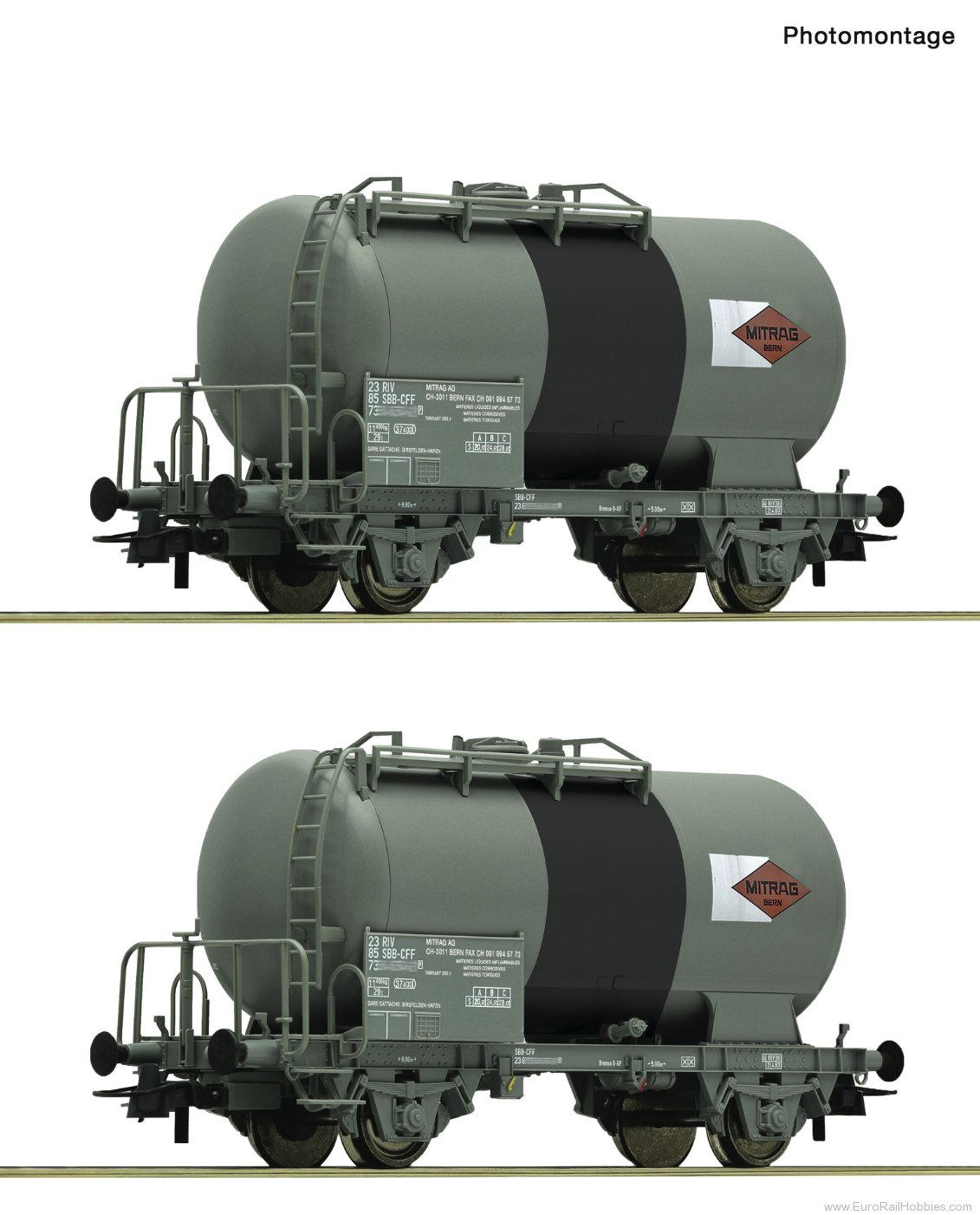 Roco 6600196 Roco SBB 'Mitrag' 2 Piece Tank Car Set