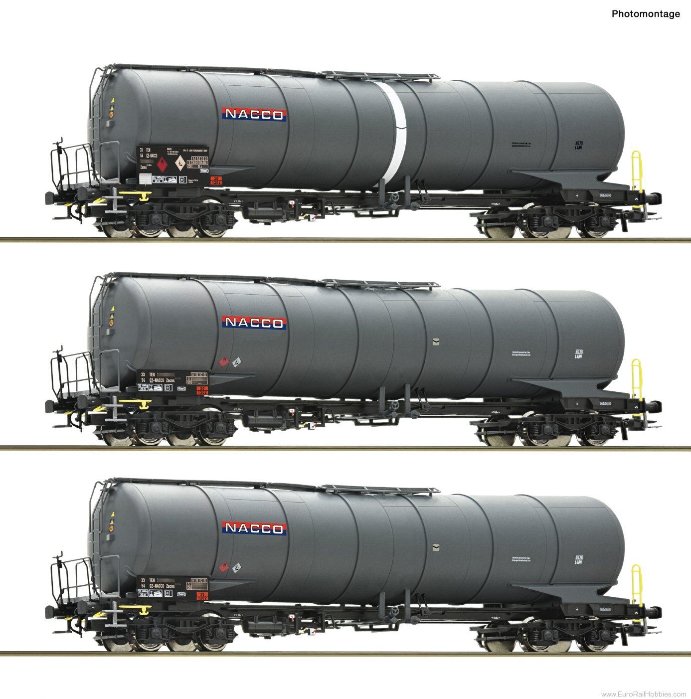 Roco 6600197 Roco 3 Piece 'Nacco' Tank Car Set